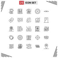 Set of 25 Modern UI Icons Symbols Signs for hipster wireframe flower ux layout Editable Vector Design Elements