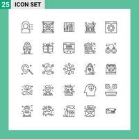 25 Creative Icons Modern Signs and Symbols of home wood tile house wood Editable Vector Design Elements