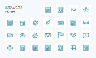 25 Youtube Blue icon pack vector