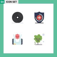 Group of 4 Flat Icons Signs and Symbols for disc dry medical mobile soil Editable Vector Design Elements