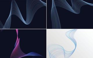 Collection of geometric minimal lines pattern set vector