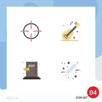 Pack of 4 Modern Flat Icons Signs and Symbols for Web Print Media such as oil escape symbols usa fire Editable Vector Design Elements