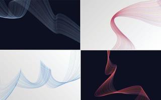 Collection of geometric minimal lines pattern set vector