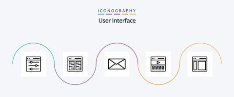 User Interface Line 5 Icon Pack Including interface. header. interface. communication. user vector