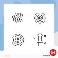 Universal Icon Symbols Group of 4 Modern Filledline Flat Colors of factom eye crypto currency gear support Editable Vector Design Elements