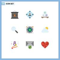 9 Creative Icons Modern Signs and Symbols of search look procrastination glass spa Editable Vector Design Elements