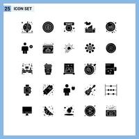 Set of 25 Modern UI Icons Symbols Signs for web landscape web industry web Editable Vector Design Elements