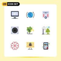 9 Flat Color concept for Websites Mobile and Apps environment mechanic arrow fan weight Editable Vector Design Elements