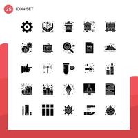 Pictogram Set of 25 Simple Solid Glyphs of business car hat wifi smart Editable Vector Design Elements