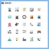 Set of 25 Vector Flat Colors on Grid for calendar data management expand data analytics investment Editable Vector Design Elements