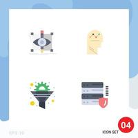 4 Universal Flat Icons Set for Web and Mobile Applications design thinking sketching process filter Editable Vector Design Elements