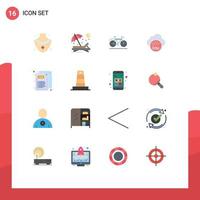 Group of 16 Modern Flat Colors Set for css pollution bicycle co air Editable Pack of Creative Vector Design Elements