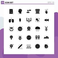 Pack of 25 Modern Solid Glyphs Signs and Symbols for Web Print Media such as machine coffee key conversation popup Editable Vector Design Elements