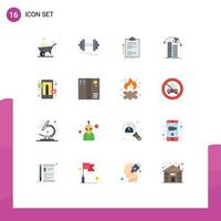 User Interface Pack of 16 Basic Flat Colors of answers satellite check technology building Editable Pack of Creative Vector Design Elements
