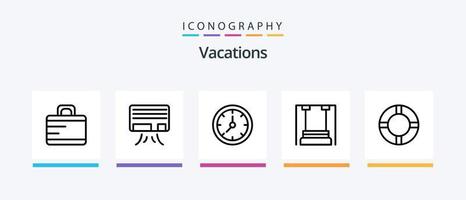Vacations Line 5 Icon Pack Including group. kindergarten. id. kids. childhood. Creative Icons Design vector