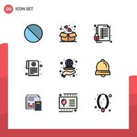 Set of 9 Modern UI Icons Symbols Signs for report medication islamic medical report report Editable Vector Design Elements