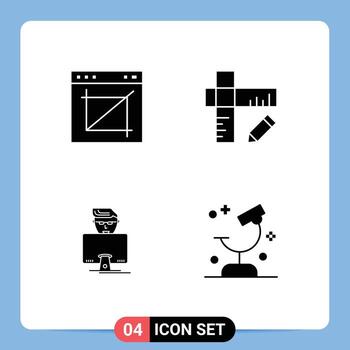 Stock Vector Icon Pack of Line Signs and Symbols for app user web geometry programmer Editable Vector Design Elements