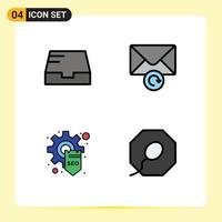 4 Creative Icons Modern Signs and Symbols of inbox gear mail development sperm Editable Vector Design Elements