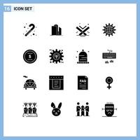 16 Creative Icons Modern Signs and Symbols of development business real estate global islam Editable Vector Design Elements