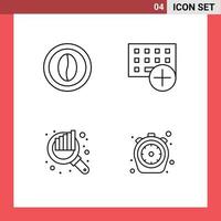 4 Creative Icons Modern Signs and Symbols of coffee hardware food computers chart Editable Vector Design Elements