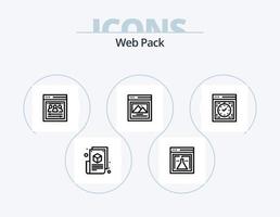 Web Pack Line Icon Pack 5 Icon Design. arrow. page. best website. graph. browser vector