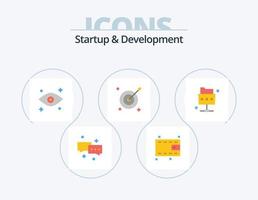 Startup And Develepment Flat Icon Pack 5 Icon Design. . folder. eyes. file. arrow vector