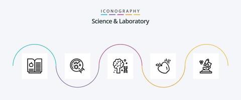 paquete de iconos de la línea de ciencia 5 que incluye . ciencia. ciencia. microscopio. ciencia vector