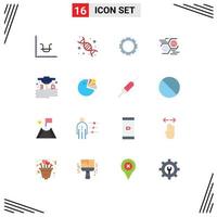 16 Universal Flat Color Signs Symbols of gadget hexagon genetic data connect Editable Pack of Creative Vector Design Elements