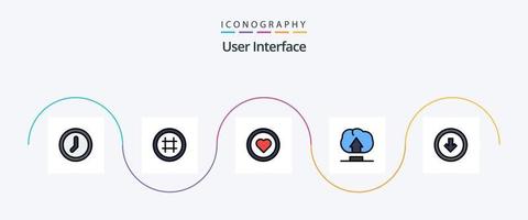 User Interface Line Filled Flat 5 Icon Pack Including user. arrow. interface. user. interface vector