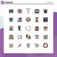 Set of 25 Modern UI Icons Symbols Signs for secure gdpr format data tool Editable Vector Design Elements