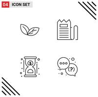 Universal Icon Symbols Group of 4 Modern Filledline Flat Colors of growth deadline spring invoice timer Editable Vector Design Elements