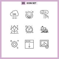 User Interface Pack of 9 Basic Outlines of astronaut thanksgiving relax holiday sad Editable Vector Design Elements