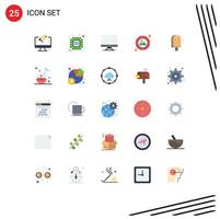 Pack of 25 creative Flat Colors of target focus smart pc device Editable Vector Design Elements