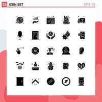 Modern Set of 25 Solid Glyphs and symbols such as mic pollution web gas education Editable Vector Design Elements