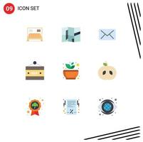 Set of 9 Modern UI Icons Symbols Signs for calm grinding mail food and drink drink bar Editable Vector Design Elements