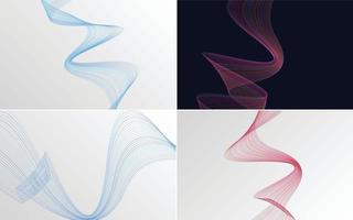 Collection of geometric minimal lines pattern set vector