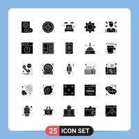 Pictogram Set of 25 Simple Solid Glyphs of businessman set bed gadget home decorate Editable Vector Design Elements