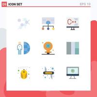 9 Universal Flat Colors Set for Web and Mobile Applications staff outsource coding internet programming Editable Vector Design Elements