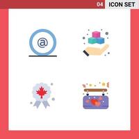 4 Thematic Vector Flat Icons and Editable Symbols of address award mail hand quality Editable Vector Design Elements