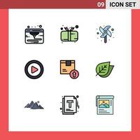 9 Creative Icons Modern Signs and Symbols of logistic box toy arrow up play Editable Vector Design Elements