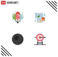 4 Universal Flat Icon Signs Symbols of balloons sport night purchase corporate Editable Vector Design Elements