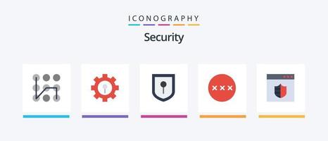 paquete de iconos de 5 planos de seguridad que incluye página web. seguro. ubicación. navegador. seguro. diseño de iconos creativos vector
