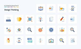 25 Design Thinking Flat color icon pack vector