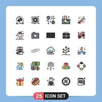 25 iconos creativos signos y símbolos modernos de spa fish sprint fitness masculino elementos de diseño vectorial editables vector