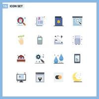 Set of 16 Modern UI Icons Symbols Signs for hand cursor window harry potter webpage browser Editable Pack of Creative Vector Design Elements