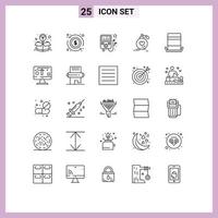 Universal Icon Symbols Group of 25 Modern Lines of fashion valentine money perfume marriage Editable Vector Design Elements