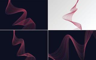 Collection of geometric minimal lines pattern set vector