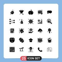 25 Universal Solid Glyphs Set for Web and Mobile Applications add comment peach chat insurance Editable Vector Design Elements