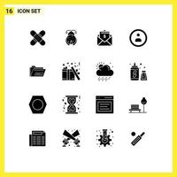 16 Creative Icons Modern Signs and Symbols of folder navigation ladybug interface dollar Editable Vector Design Elements