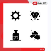 User Interface Pack of 4 Basic Solid Glyphs of romz bottle brilliant lab fashion Editable Vector Design Elements